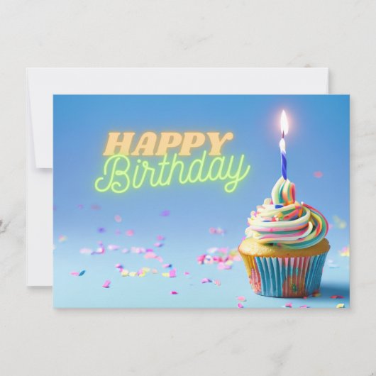 Birthday Cupcake Einladung (Vorderseite)