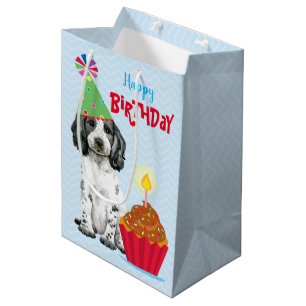 Birthday Cupcake English Cocker Spaniel Mittlere Geschenktüte