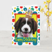Birthday Cupcake - English Springer Spaniel - Baxt Karte (Gelbe Blume)