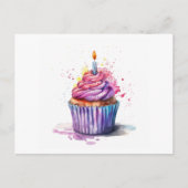Birthday Cupcake Feiertagspostkarte (Vorderseite)
