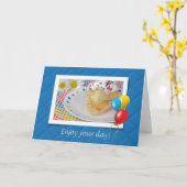 Birthday Cupcake Foto Karte (Gelbe Blume)