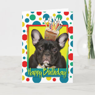 Birthday Cupcake - French Bulldog - Aquamarin Karte