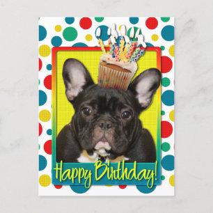 Birthday Cupcake - French Bulldog - Aquamarin Postkarte