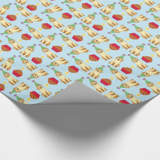 Birthday Cupcake Gelbe Labrador Geschenkpapier (Ecke)