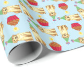 Birthday Cupcake Gelbe Labrador Geschenkpapier (Rolleneckpunkt)