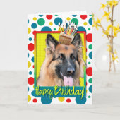 Birthday Cupcake - German Shepherd - Chance Karte (Gelbe Blume)