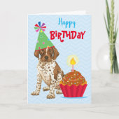 Birthday Cupcake German Shororthary Pointer Karte (Vorderseite)