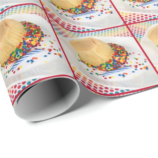 Birthday Cupcake Geschenkpapier (Rolleneckpunkt)