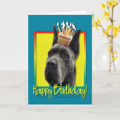 Birthday Cupcake - Great Dane - Grau Karte (Gelbe Blume)