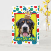 Birthday Cupcake - Greater Swiss Mountain Hund Karte (Gelbe Blume)