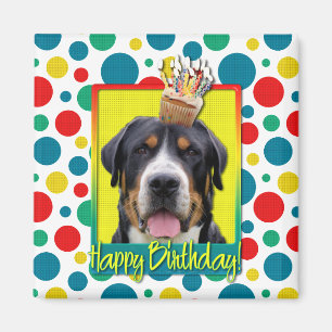 Birthday Cupcake - Greater Swiss Mountain Hund Magnet