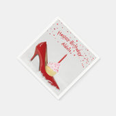 Birthday Cupcake In a Red Shoe Serviette (Ecke)