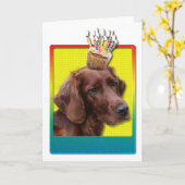 Birthday Cupcake - Irish Setter Karte (Gelbe Blume)