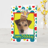 Birthday Cupcake - Jack Russell Karte (Gelbe Blume)