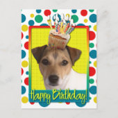 Birthday Cupcake - Jack Russell Postkarte (Vorderseite)