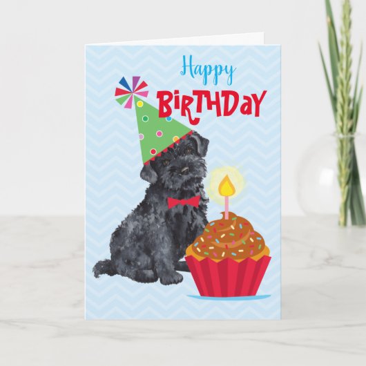 Birthday Cupcake Kerry Blue Terrier Karte (Vorderseite)