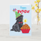 Birthday Cupcake Kerry Blue Terrier Karte (Gelbe Blume)
