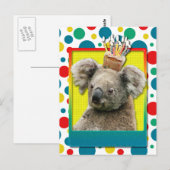 Birthday Cupcake - Koala Postkarte (Vorne/Hinten)