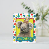 Birthday Cupcake - Koala Postkarte (Stehend Vorderseite)