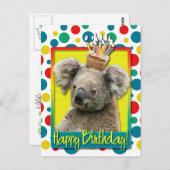 Birthday Cupcake - Koala Postkarte (Vorne/Hinten)