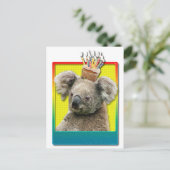 Birthday Cupcake Koala Postkarte (Stehend Vorderseite)