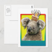 Birthday Cupcake Koala Postkarte (Vorne/Hinten)
