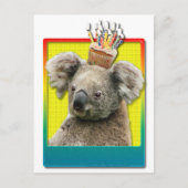 Birthday Cupcake Koala Postkarte (Vorderseite)