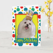 Birthday Cupcake - Maltesisch Karte (Gelbe Blume)