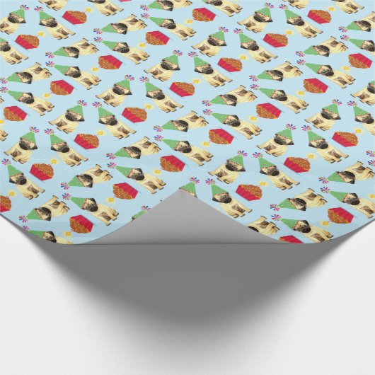 Birthday Cupcake Mops Wrapping Paper Geschenkpapier (Ecke)