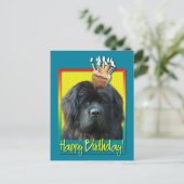 Birthday Cupcake - Neufundland Postkarte (Stehend Vorderseite)