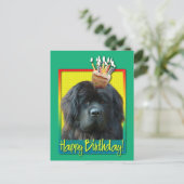 Birthday Cupcake - Neufundland Postkarte (Stehend Vorderseite)