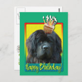 Birthday Cupcake - Neufundland Postkarte (Vorne/Hinten)