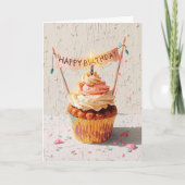 Birthday Cupcake Painting Karte (Vorderseite)