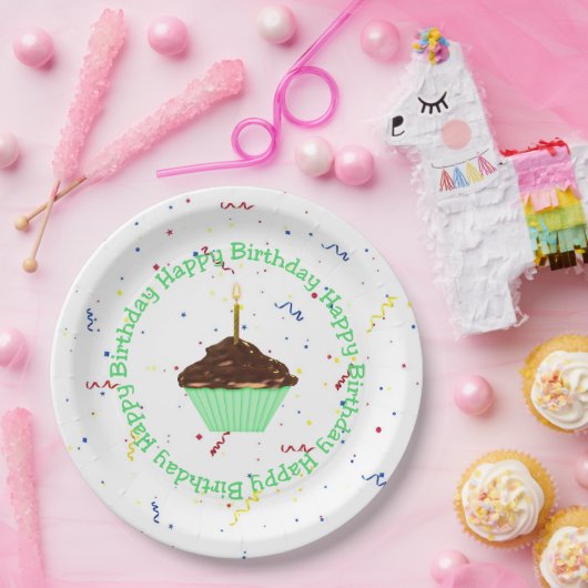 Birthday Cupcake Pappteller (Party)