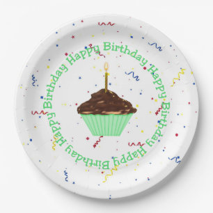 Birthday Cupcake Pappteller