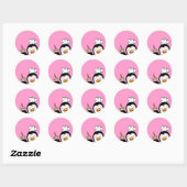 Birthday cupcake Pinguin Koch Runder Aufkleber (Blatt)