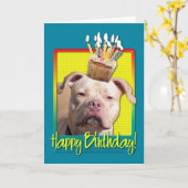 Birthday Cupcake - Pitbull - Jersey Girl Karte (Gelbe Blume)