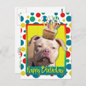 Birthday Cupcake - Pitbull - Jersey Girl Postkarte (Vorne/Hinten)