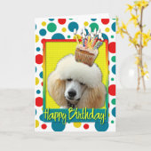 Birthday Cupcake - Poodle - Apricot Karte (Gelbe Blume)