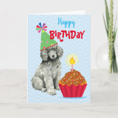 Birthday Cupcake Poodle Karte (Vorderseite)