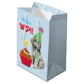 Birthday Cupcake Poodle Mittlere Geschenktüte (Rückseite Schrägansicht)