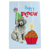 Birthday Cupcake Poodle Mittlere Geschenktüte (Vorderseite)