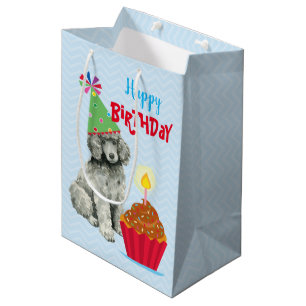 Birthday Cupcake Poodle Mittlere Geschenktüte
