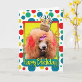 Birthday Cupcake - Poodle - Red Karte (Gelbe Blume)