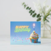 Birthday Cupcake Postkarte (Stehend Vorderseite)