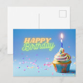 Birthday Cupcake Postkarte (Vorne/Hinten)