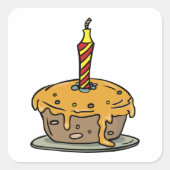 Birthday Cupcake Quadratischer Aufkleber (Vorderseite)