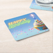 Birthday Cupcake Rechteckiger Pappuntersetzer (angewinkelt)