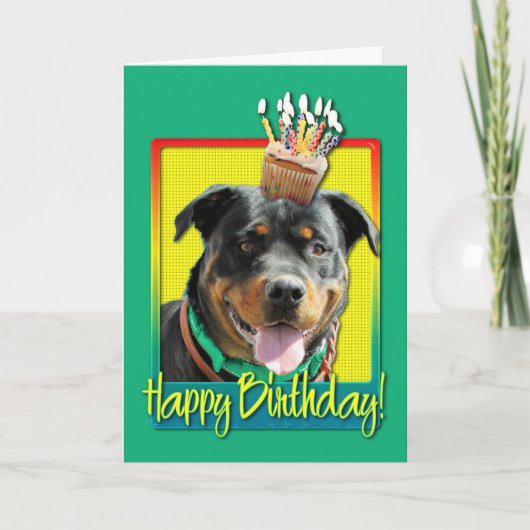 Birthday Cupcake - Rottweiler - SambaParTi Karte (Vorderseite)