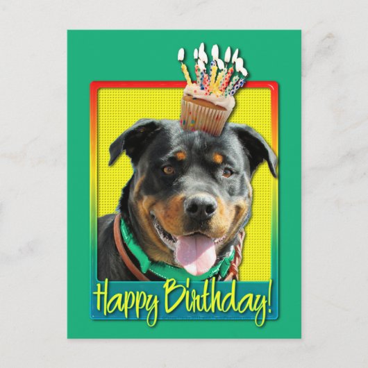 Birthday Cupcake - Rottweiler - SambaParTi Postkarte (Vorderseite)